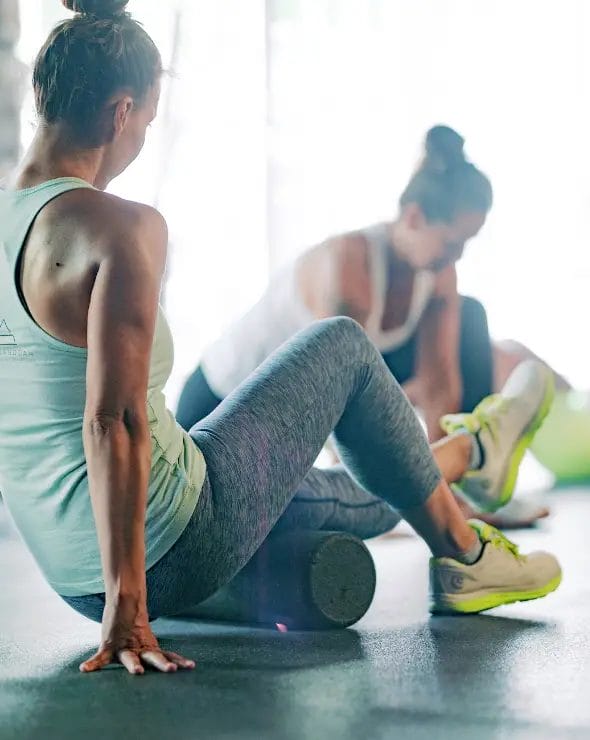 Women stretching